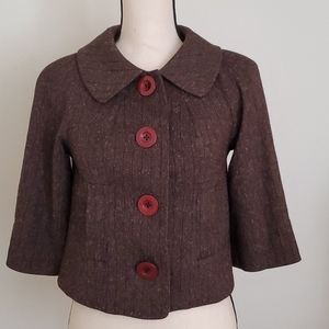 Guess Brown Pinstripe 50s Style Blazer